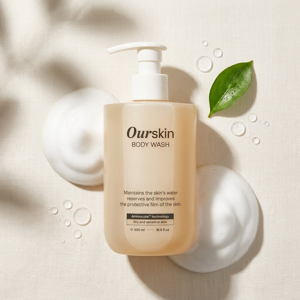 Our Skin Body Wash 500ml - ingredient flat-lay