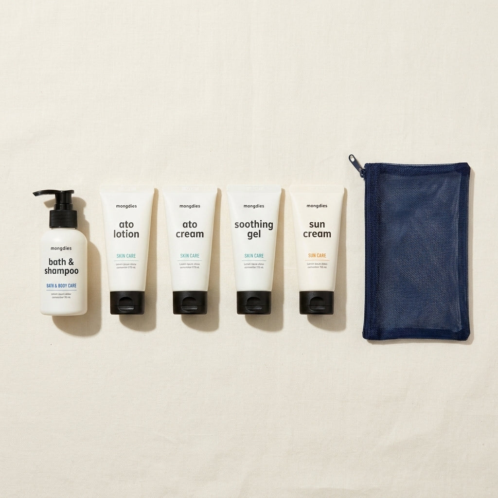 Mongdies Travel Set 170ml - ingredient flat-lay