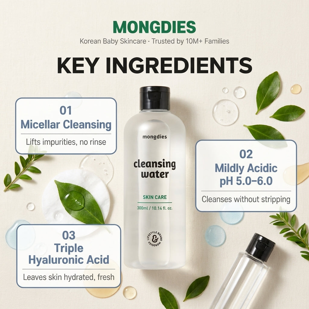 Mongdies Cleansing Water 300ml - key ingredients