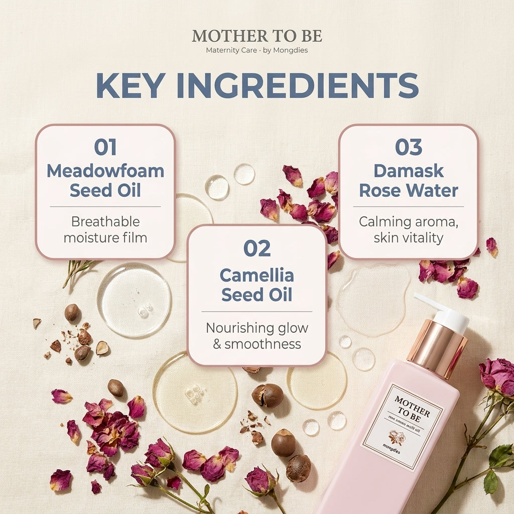 Mother to Be Body Oil 200ml - key ingredients