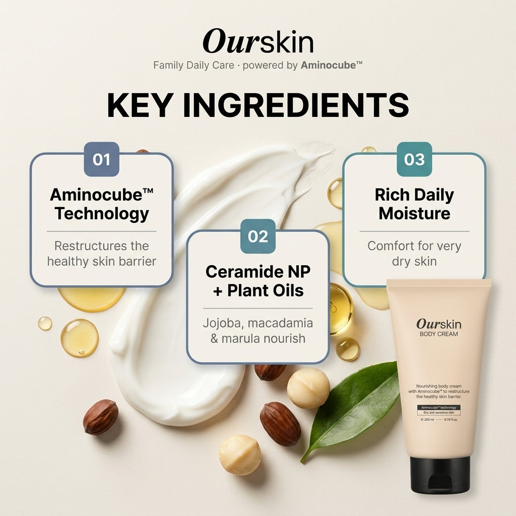 Our Skin Body Cream 200ml - key ingredients
