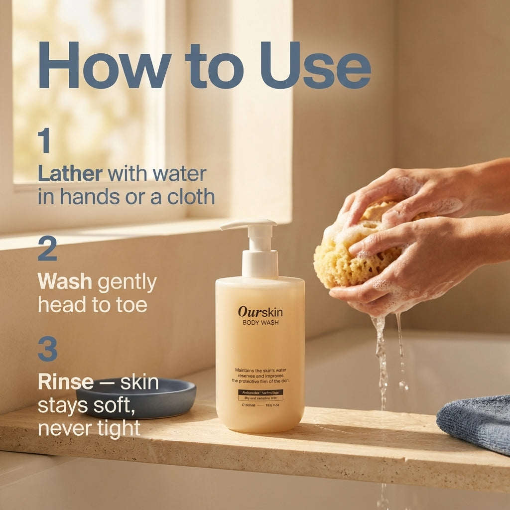 Our Skin Body Wash 500ml - how to use