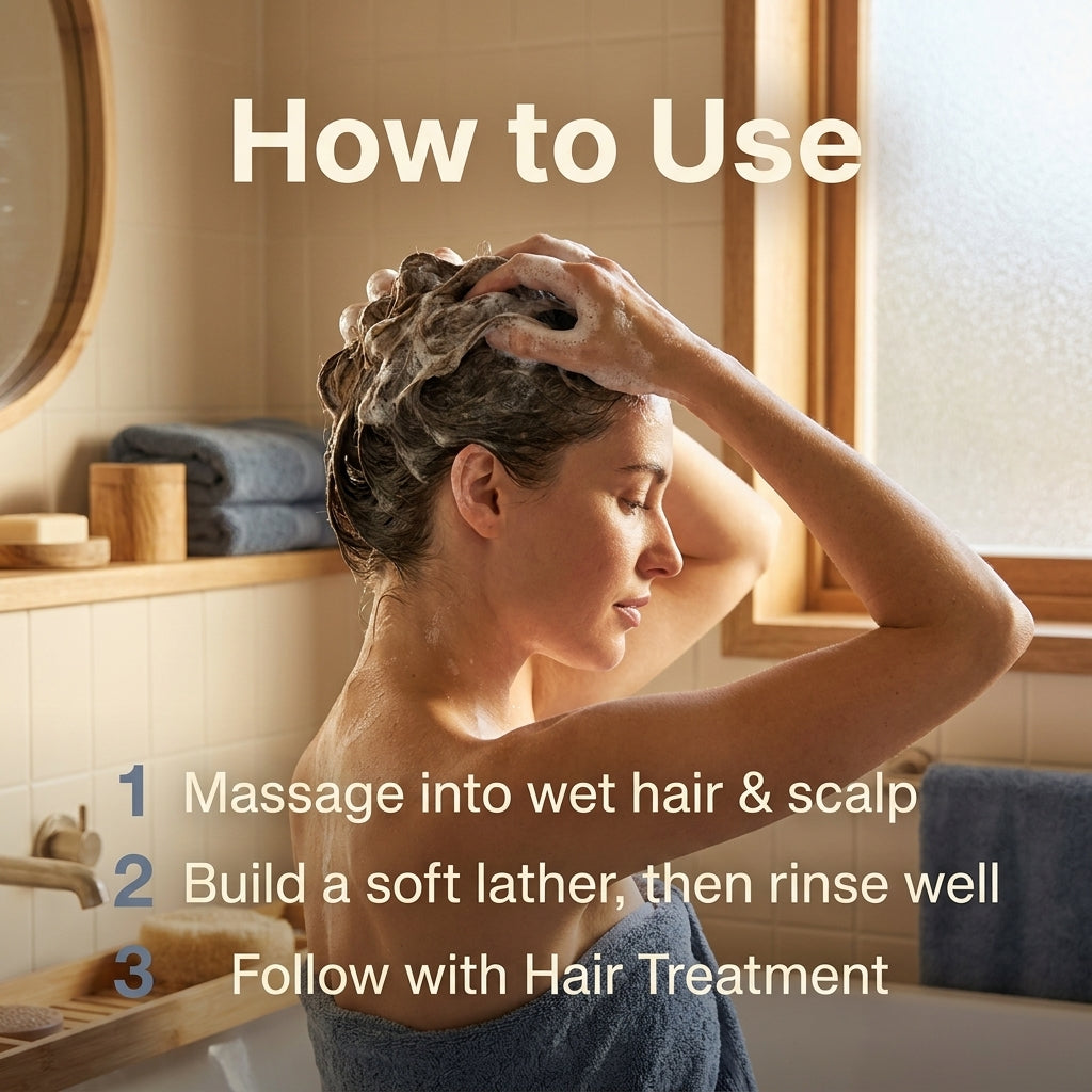 Our Skin Shampoo 500ml - how to use