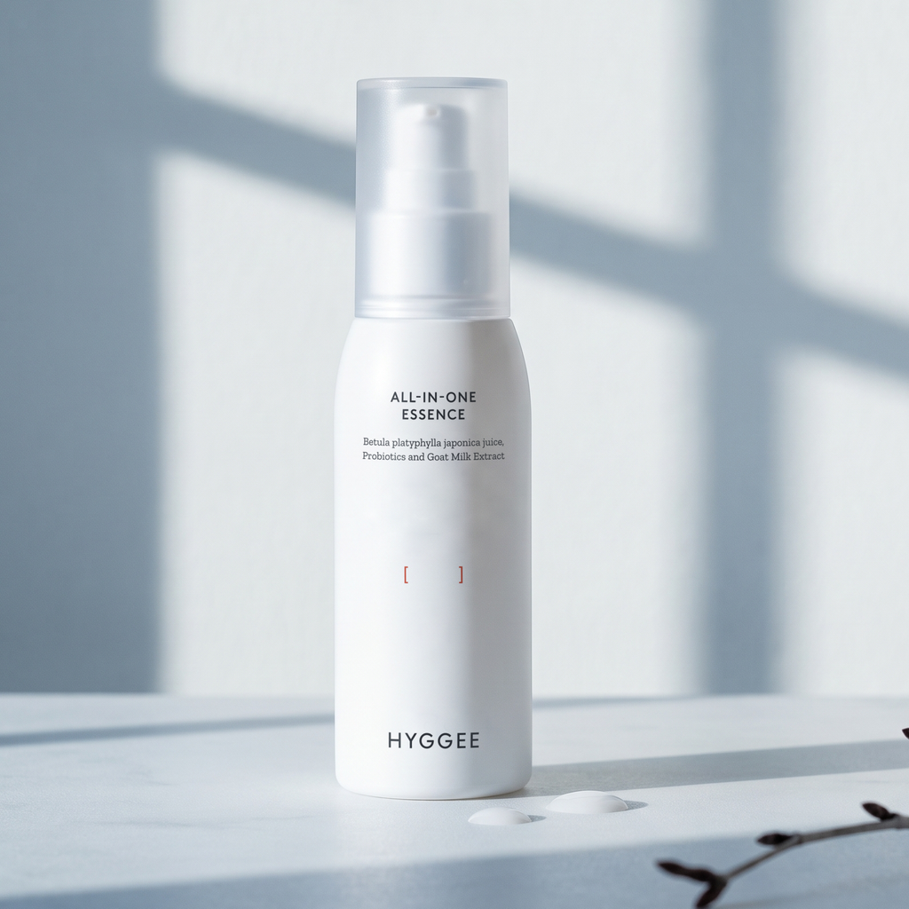 HYGGEE All-In-One Essence 110 ml, on a winter windowsill