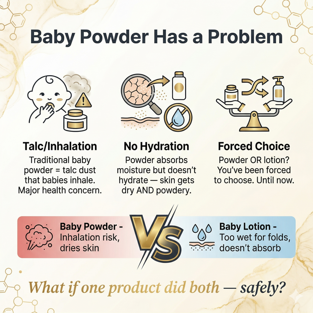 Mongdies Baby Powder Lotion 100g | Talc-Free Corn Starch | 6-Layer Ceramide | Diaper Area Protection