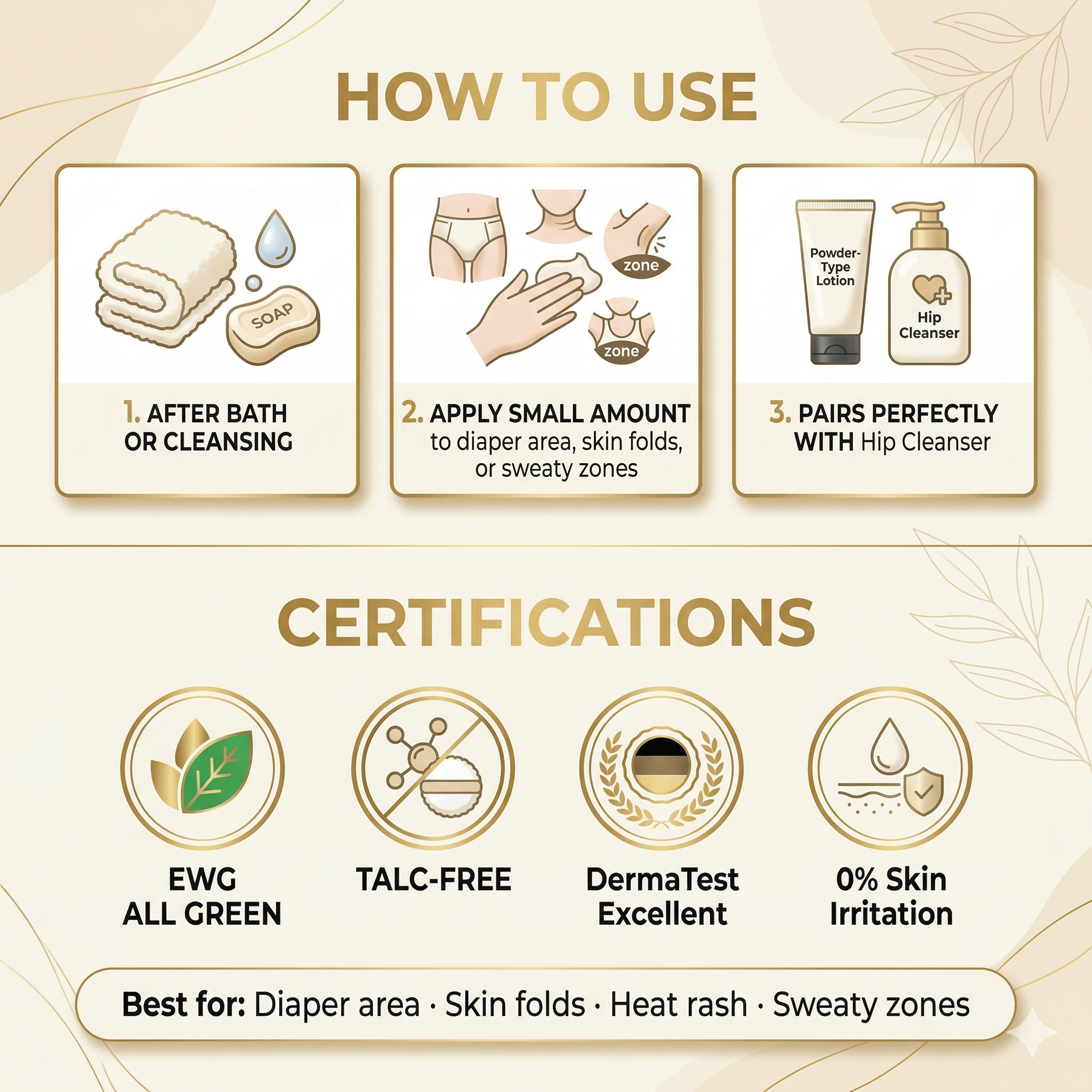 Mongdies Baby Powder Lotion 100g | Talc-Free Corn Starch | 6-Layer Ceramide | Diaper Area Protection
