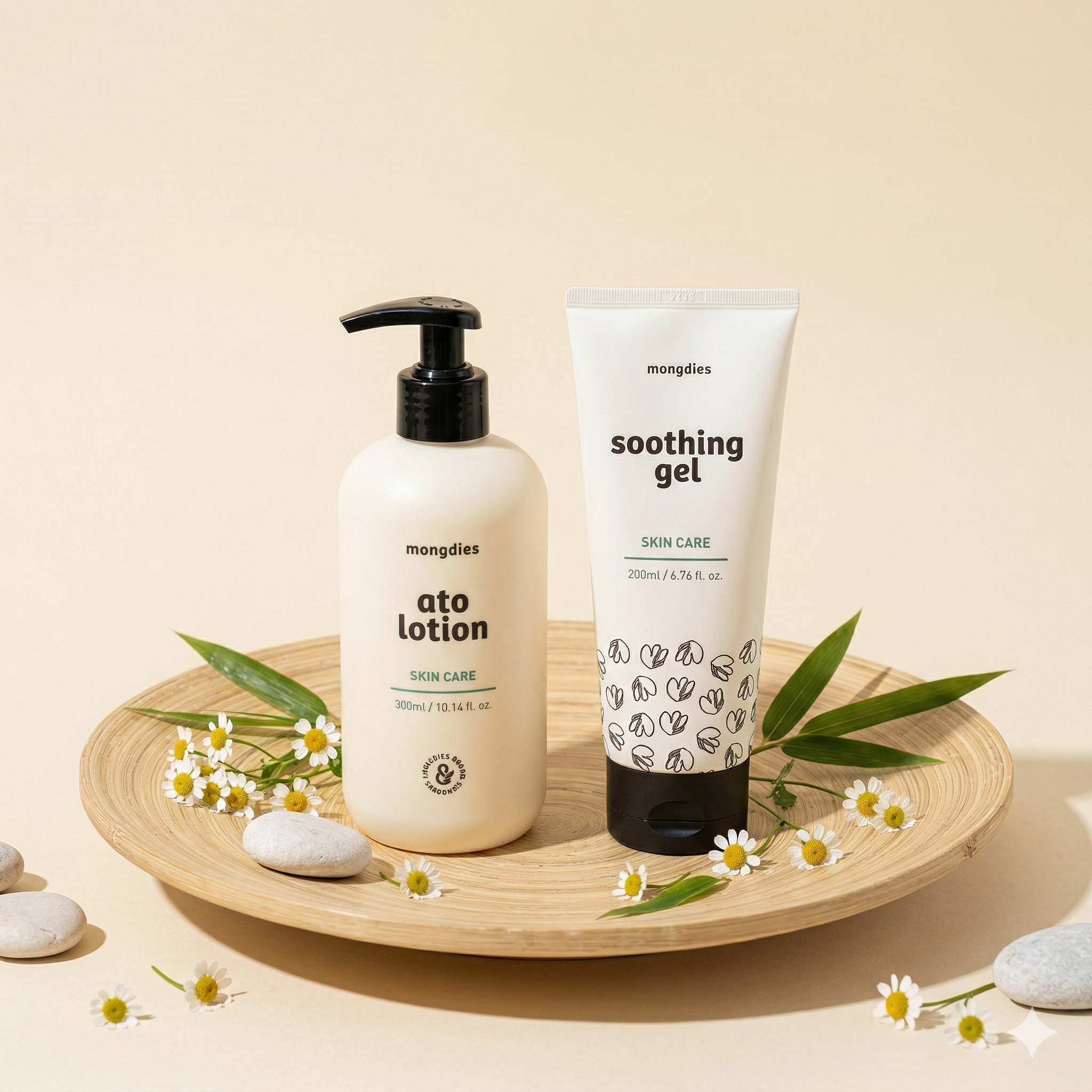 Mongdies Ato Lotion + Soothing Gel Bundle | Hydrate & Calm Sensitive Baby Skin | EWG Green Certified