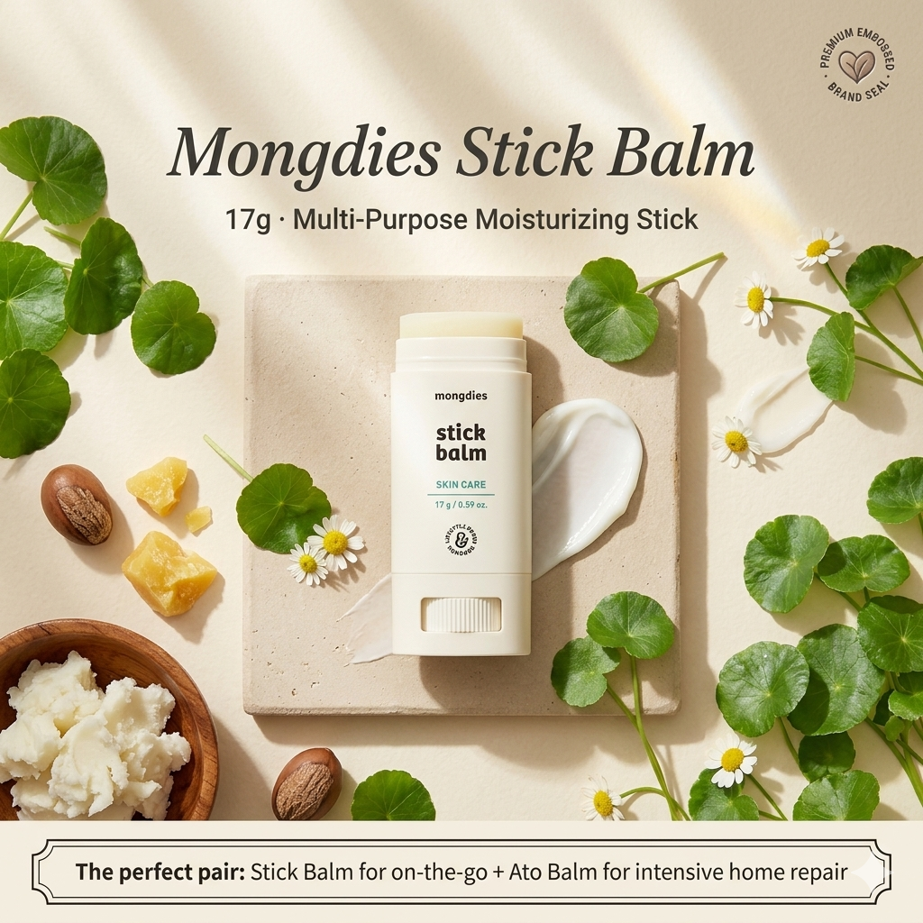 Mongdies Baby Stick Balm 17g | 100-Hour Moisture | Melting Texture | On-the-Go Barrier Care