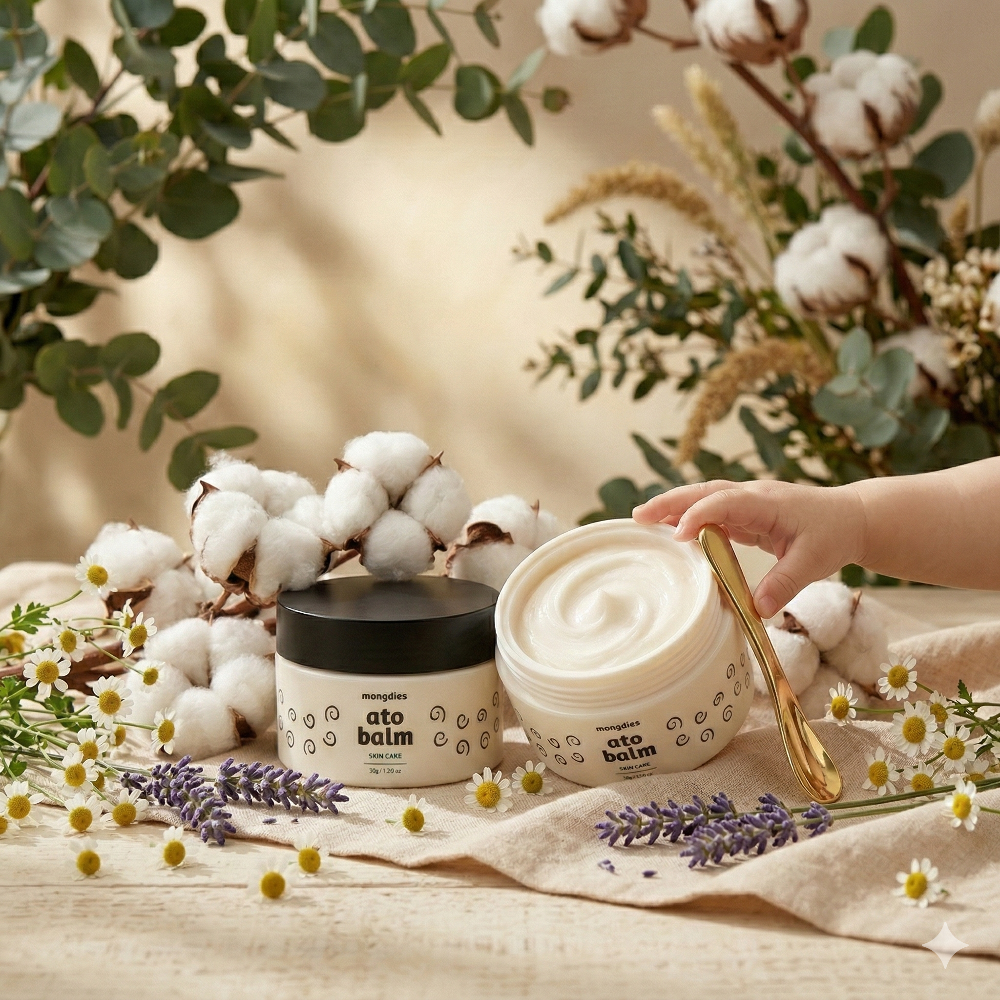 Mongdies Baby Ato Balm 30g | 100-Hour Moisture | 3-Layer Skin Repair | Portable Intensive Care