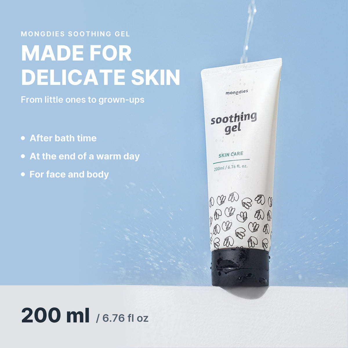Mongdies Baby Soothing Gel 200ml, for face and body