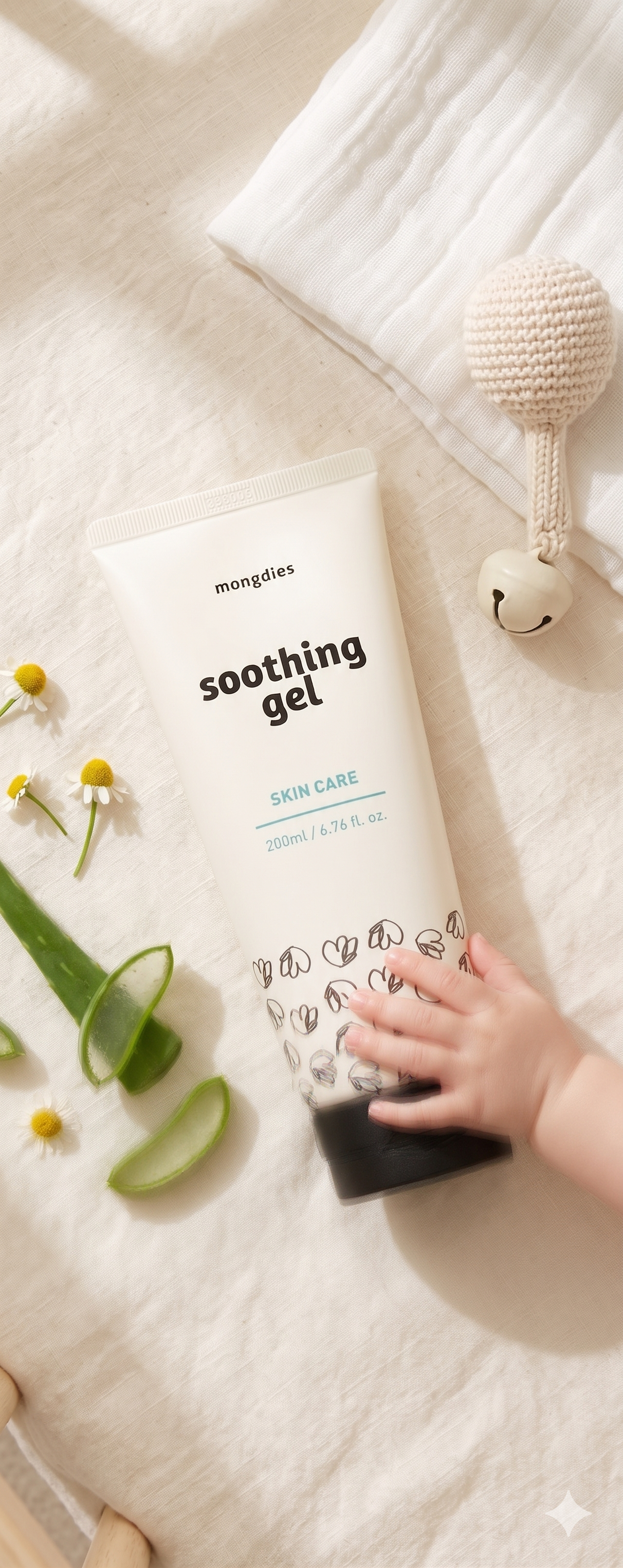 Mongdies Baby Soothing & Repair Set | Gel + Essence + Cica Cream + Ato Balm | Eczema & Sensitive Skin Relief