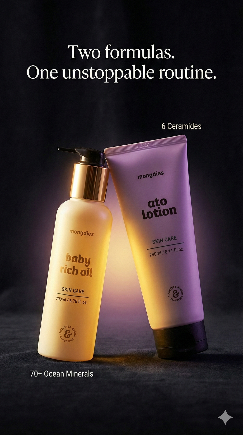 Mongdies Baby Rich Oil + Ato Lotion Bundle Set | Deep Moisture Duo for Sensitive Skin