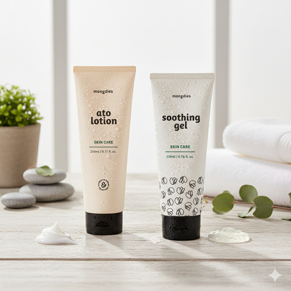Mongdies Ato Lotion + Soothing Gel Bundle | Hydrate & Calm Sensitive Baby Skin | EWG Green Certified