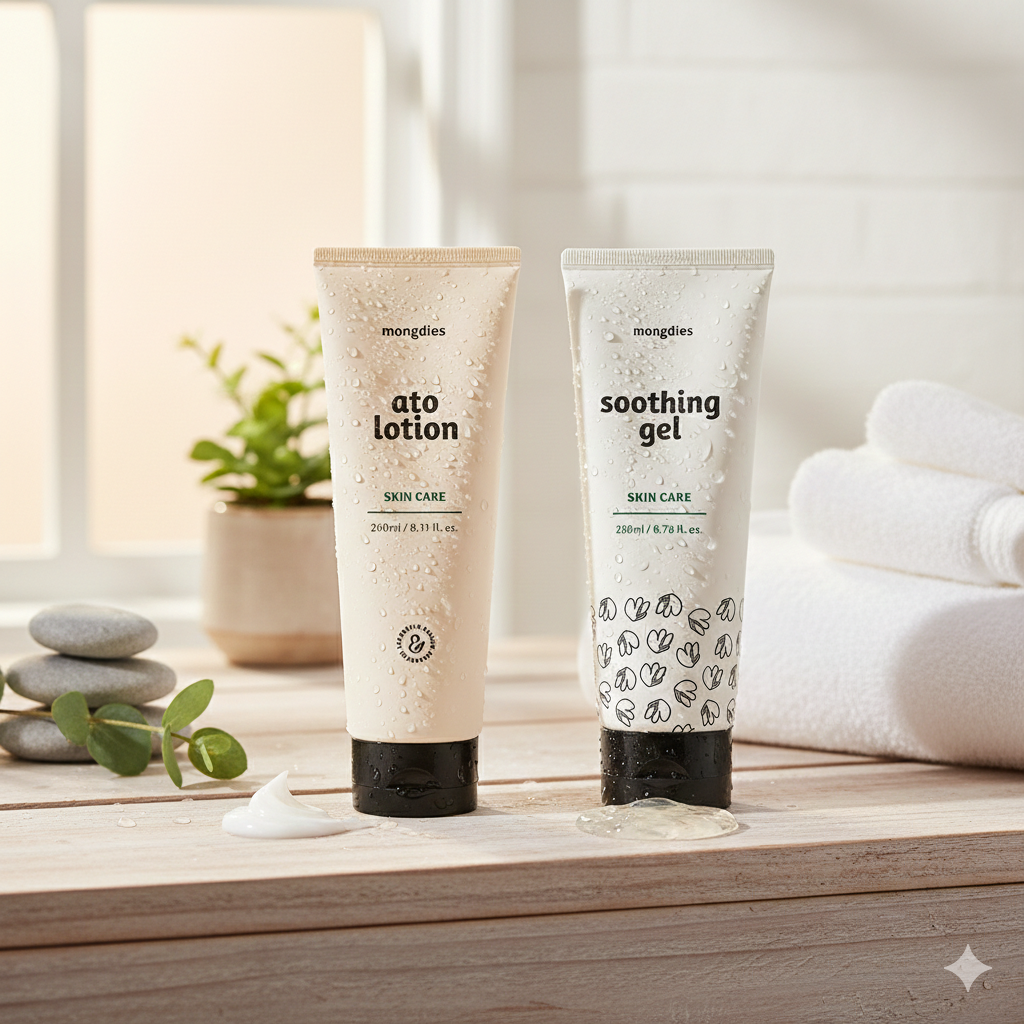 Mongdies Ato Lotion + Soothing Gel Bundle | Hydrate & Calm Sensitive Baby Skin | EWG Green Certified