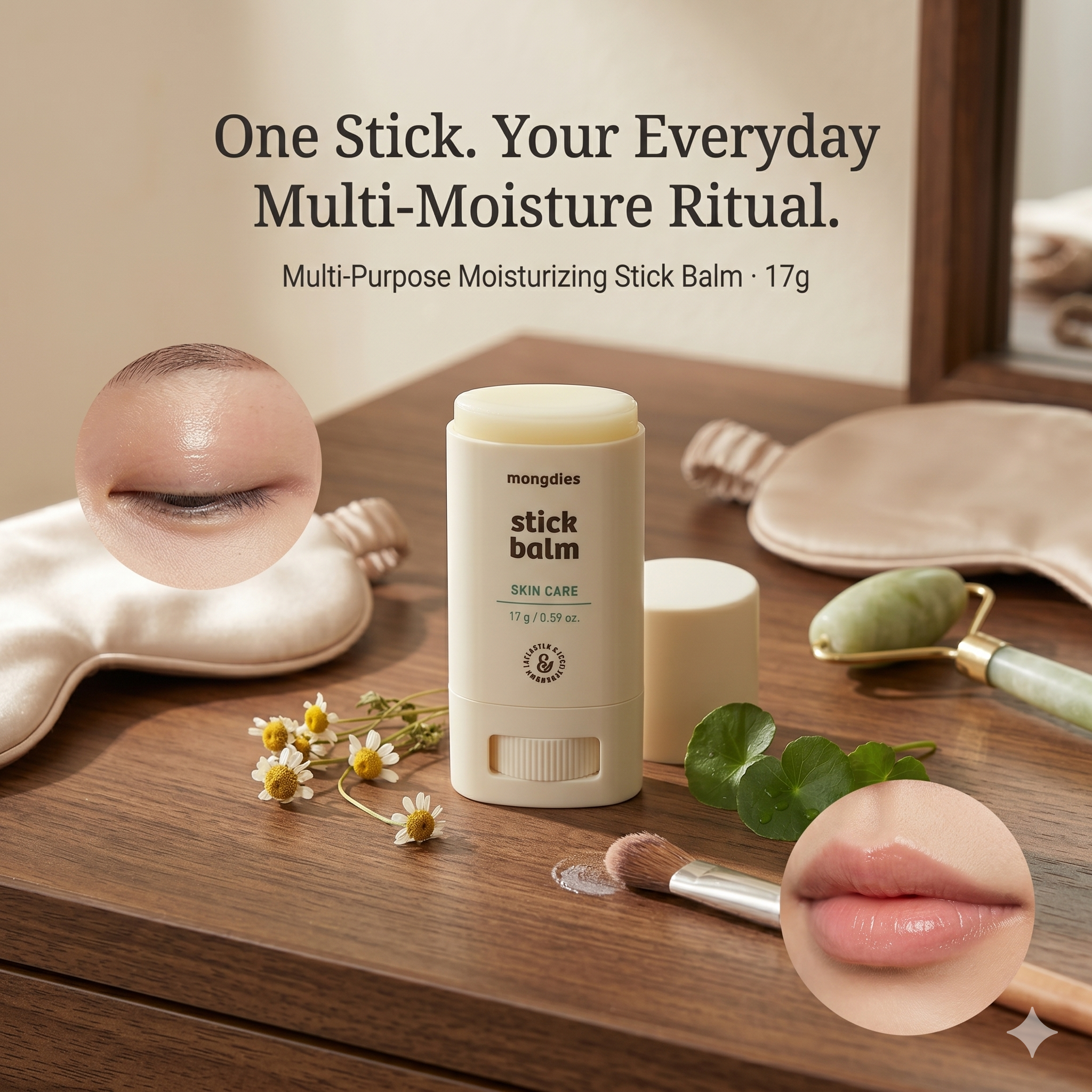 Mongdies Baby Stick Balm 17g | 100-Hour Moisture | Melting Texture | On-the-Go Barrier Care