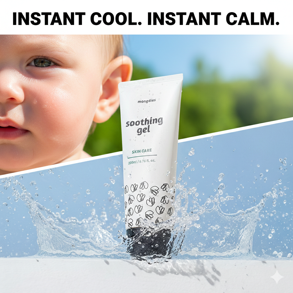 Mongdies Baby Soothing Gel 200ml | Calming Cica & Hyaluronic Formula