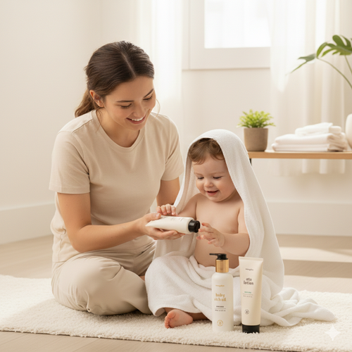 Mongdies Baby Rich Oil + Ato Lotion Bundle Set | Deep Moisture Duo for Sensitive Skin