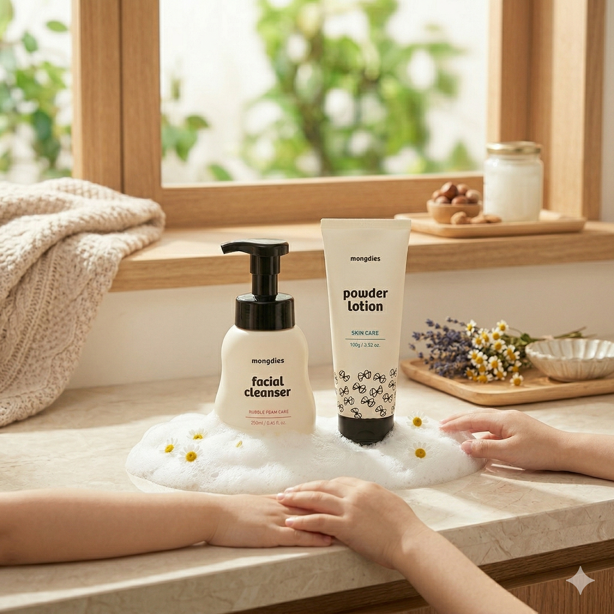 Mongdies Baby Powder Lotion 100g | Talc-Free Corn Starch | 6-Layer Ceramide | Diaper Area Protection