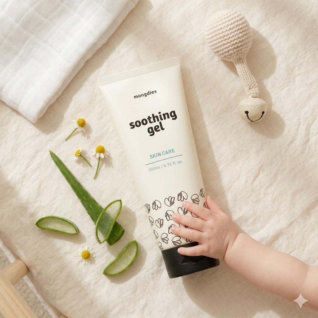 Mongdies Baby Soothing & Repair Set | Gel + Essence + Cica Cream + Ato Balm | Eczema & Sensitive Skin Relief
