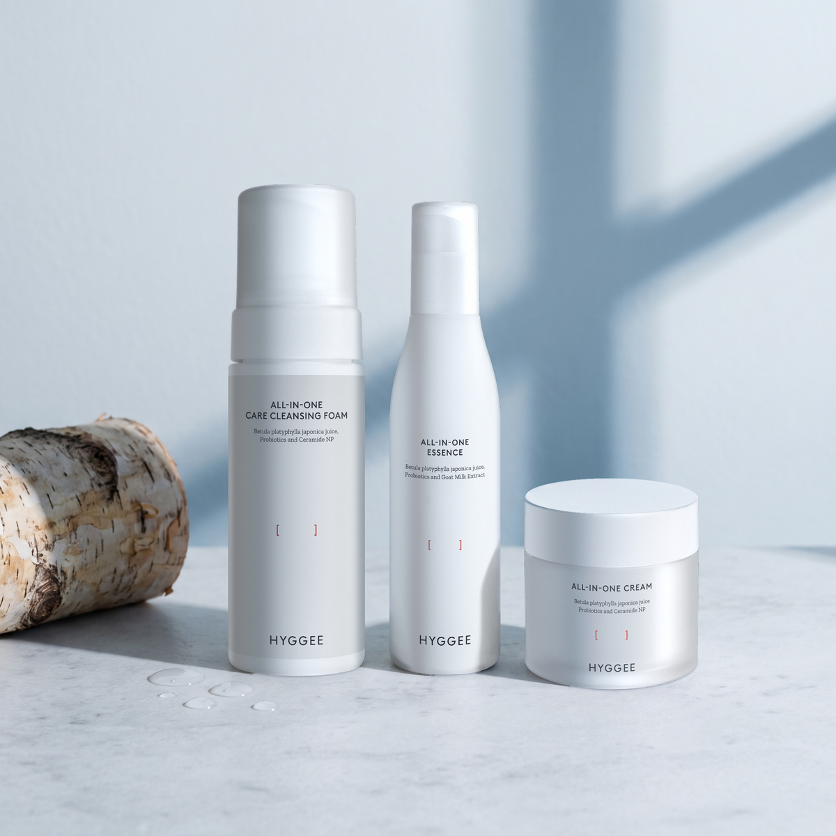 HYGGEE Winter 3-Step Routine Set, cleansing foam, essence and cream