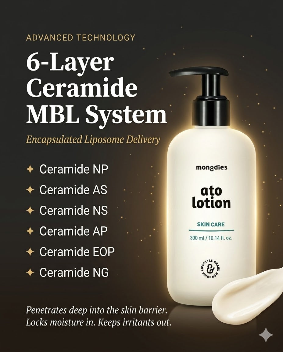 Mongdies Baby Ato Lotion 300ml | Daily Gentle Moisturizer | Ceramide + Hyaluronic