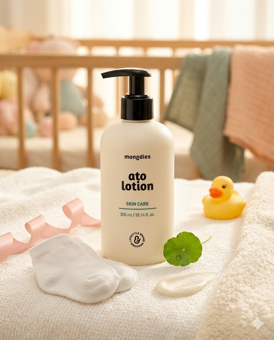 Mongdies Baby Ato Lotion 300ml | Daily Gentle Moisturizer | Ceramide + Hyaluronic